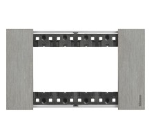 Рамка на 1 пост, 4 модуля - Итальянский стандарт. Цвет Сталь. Bticino серия Living Now. KA4804ZG