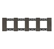Рамка на 4 поста, 8 модулей - Немецкий стандарт. Цвет Космос. Bticino серия Living Now. KA4802M4NG